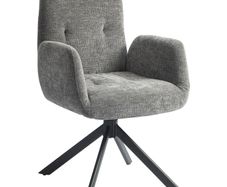 Upholstered Armchair, Accent Chair, Modern Design, Swivel, up to 120 kg, Dark Gray