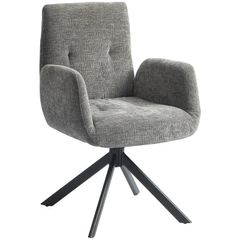 Upholstered Armchair, Accent Chair, Modern Design, Swivel, up to 120 kg, Dark Gray
