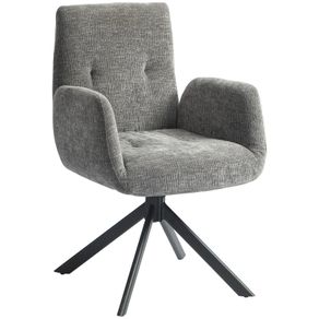 Upholstered Armchair, Accent Chair, Modern Design, Swivel, up to 120 kg, Dark Gray