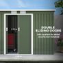 9ft x 4ft Corrugated Garden Metal Storage Shed Outdoor Equipment Tool Box with Kit Ventilation & Doors Light Green Image 5