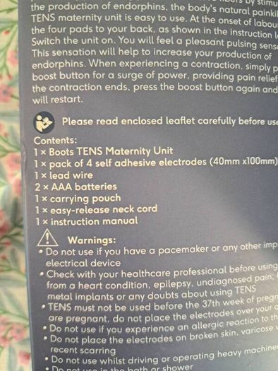 Boots Maternity Tens Machine