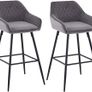 Set of 2, Velvet Padded Bar Chairs with Armrest Image 7