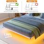 Floating Bed Frame with LED Lights and Charging Station Image 6