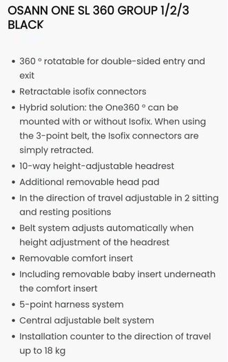 Osann car seat
