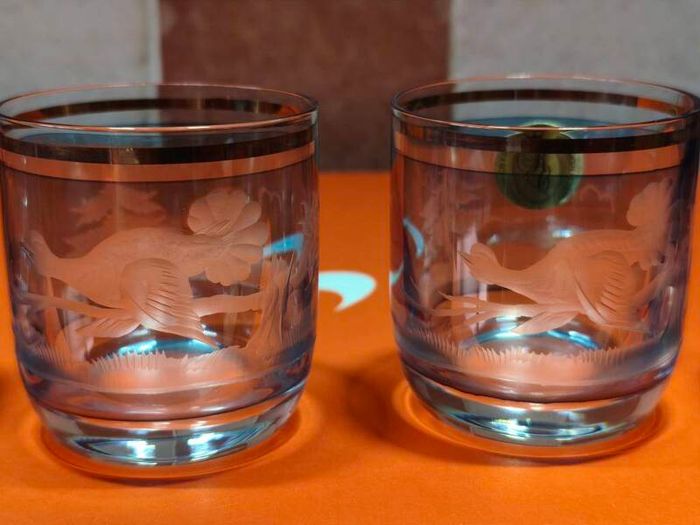 Vintage Radua Bohemian crystal shot glasses