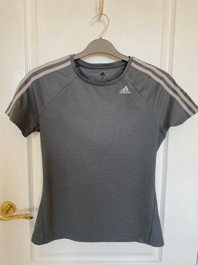 Adidas 3-Stripes Fitted T-Shirt Grey Size M
