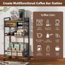 4-Tier Coffee Bar Cart with Storage, 33" H Coffee Station Cabinet With Pod Drawers for Nespresso Vertuo, Mini Toaster Oven Stand Table for Home, Kitchen, Living Room (Rustic Brown) Image 6