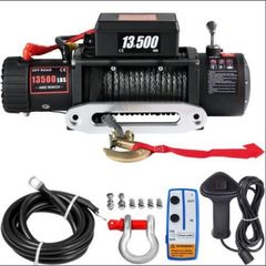 13500lbs Electric Synthetic Rope Winch 12v Recovery Truck Roller