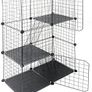3 Tier Pet Playpen DIY Small Animal Cage Guinea Pig Rabbits Hamster Bunny Puppy Cat Metal Exercise Fence Enclosure Run Cage Metal with 3 Doors 2 Ladders 24 Panels Black 109 x 75 x 39 cm Image 3