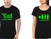 Love Power And Signal Couple T-shirts Great Gift Present For Valentines Day Idea