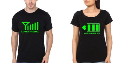 Love Power And Signal Couple T-shirts Great Gift Present For Valentines Day Idea
