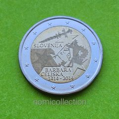 Slovenia 2014 year Uncirculated 2 Euro coin.