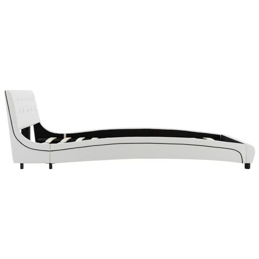Bed Frame White Faux Leather 135x190 cm