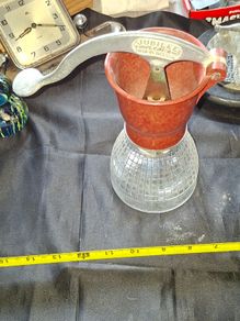 Jubilee hand-crank Cream Maker Glass and  Bakelite made in England during the 1930s