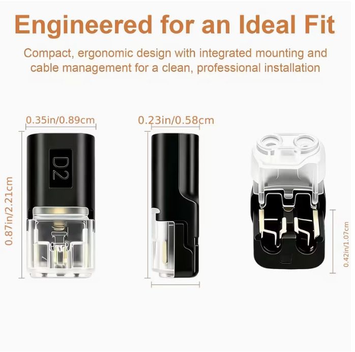 120pcs Double Wire Plug-In Connectors, 2-Pin Low Voltage Quick Connectors with Locking Buckle, No-Stripping Connectors for 18-22 AWG LED Strip, Speaker Wire, Wiring
