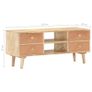 TV Cabinet 110x30x45 cm Solid Mango Wood Image 8