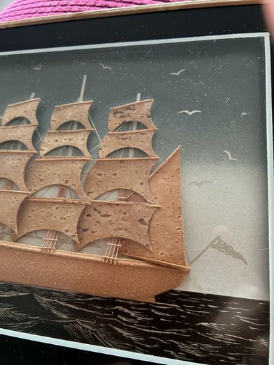 3D Framed Galleon Ship Picture