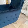 Navy Blue Velvet Armchair Image 6