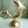 Vintage Brass Dolphin Statue: Mid-Century Beach Decor Image 8