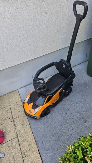 Lamborghini Car 2-in-1 Push-Along Ride On Orange