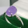 (Sz: N) Purple Jade Ring in Sterling Silver 2.23 Ct. Image 2