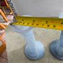 Set of 2 Colored glass Pud Vases / candlestick. Image 4