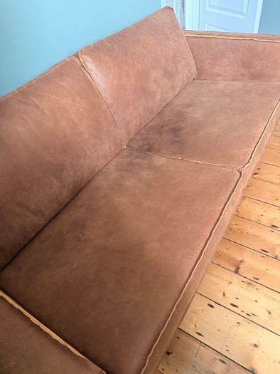 WOOOD Rodeo 3 Seater Sofa + Matching Pouf, Cognac