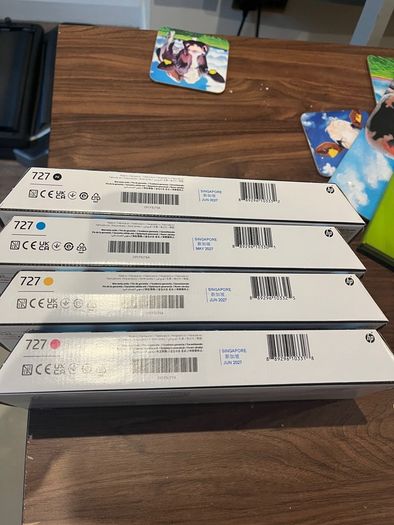 Set of Original HP 727 colour Ink Cartridges