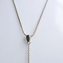 Vintage  Yellow Jade Bead Stone Jewelry. Yellow Jade Pendant  with Sterling Silver and chain length 18" - 21,5g Image 6
