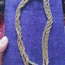Vintage gold tone multi chain necklace with beautiful clasp. Image 6