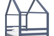 Kids Bed Frame Grey Solid Pine Wood 80x160 cm