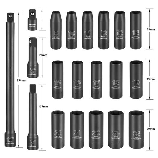 BRAND NEW Universal Socket Set 20PCS 1/2"