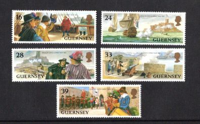 1993 Guernsey 350th Anniversary of Siege of Castle Cornet Commemorative Stamps Mint Never Hinged (MNH)