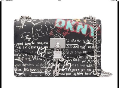 DKNY Elissa Leather Graffiti Handbag