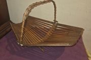 1950's Folding Bamboo Fruit Basket