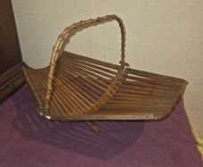 1950's Folding Bamboo Fruit Basket