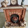 Peter Fagan Colour Box Cats Collection Vintage 1984 Cats On Fireplace Ornament Image 6
