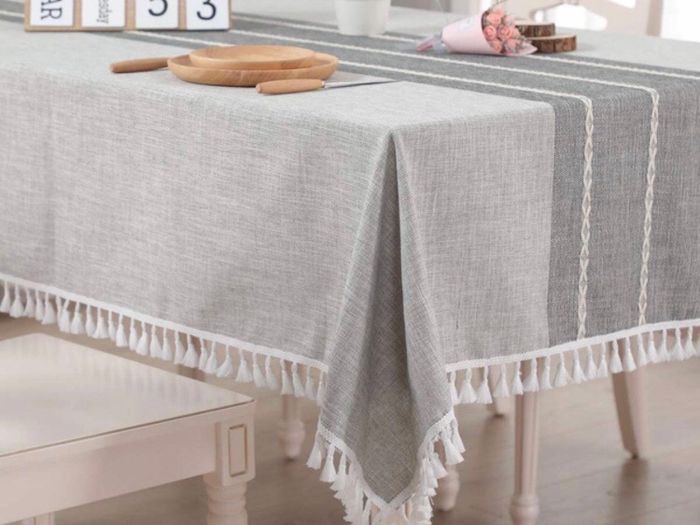 Rectangle Table Cloth Cotton Linen Wrinkle Free (MULTIPLE SIZES)