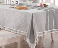 Rectangle Table Cloth Cotton Linen Wrinkle Free (MULTIPLE SIZES)