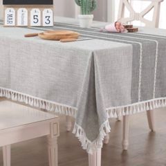 Rectangle Table Cloth Cotton Linen Wrinkle Free (MULTIPLE SIZES)