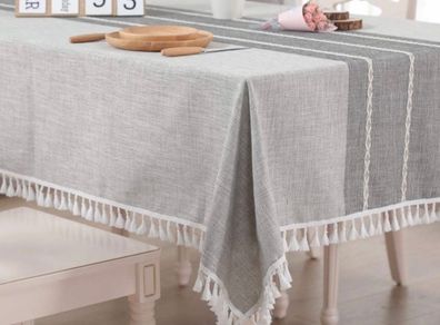 Rectangle Table Cloth Cotton Linen Wrinkle Free (MULTIPLE SIZES)