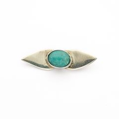 925 Vintage Sterling Silver Turquoise Brooch, 1982