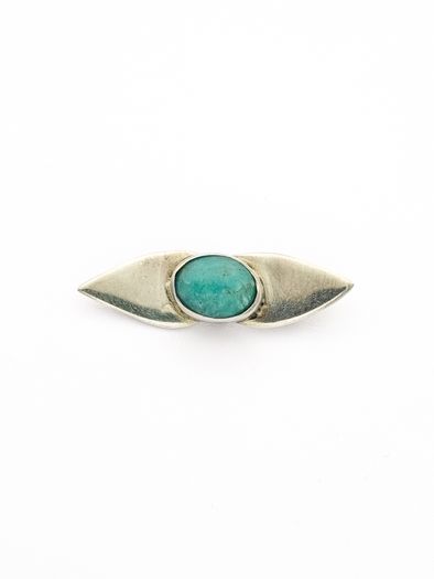 925 Vintage Sterling Silver Turquoise Brooch, 1982