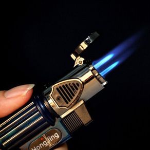 Windproof Trip Torch Jet Flame Refillable Butane Gas Cigarette Cigar Lighter