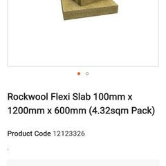 Rookwool Flexi Slab ( 4.32m2 pk) 100mmx 1200mmx 600
