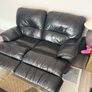 Black Leather Recliner Couch 3 Seater & 2 Seater Image 6