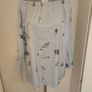 Blue/grey feather print off shoulders long sleeve blouse size UK18/20 EU46/48 Postage included Image 2