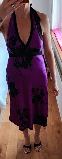 Oasis purple& black halter neck dress
