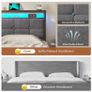 King Size Bed Frame 150x200 with Storage Upholstered Bed Frame with LED Lights & Charging Station Upholstered Storage Headboard/Under Bed Storage/Noise Free (King-150x200cm) Image 8