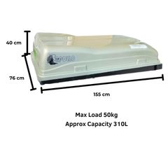 Car Roof Rack Box, Top Box, Approx. 310L Capacity with Mounts